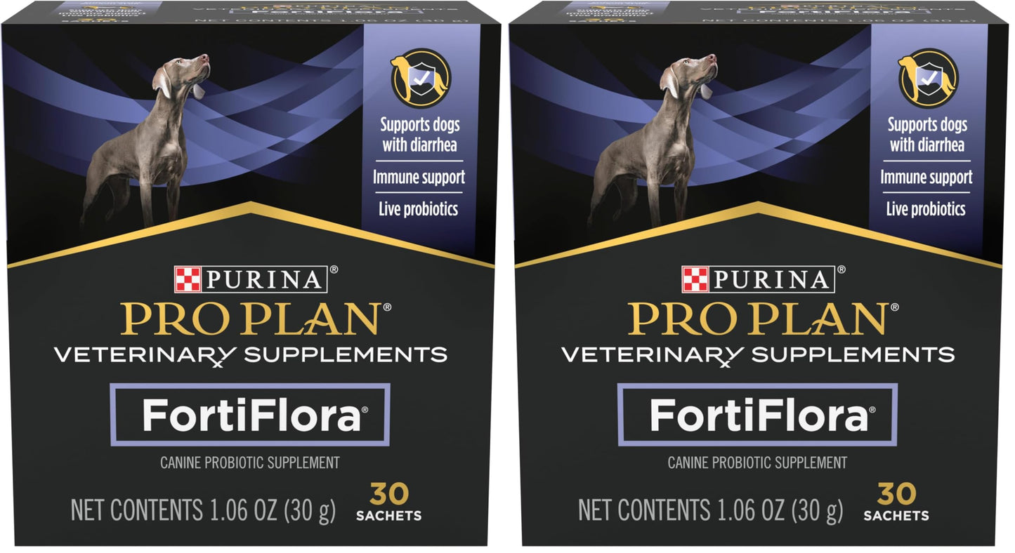 Purina Pro Plan Veterinary Supplements FortiFlora Daily Probiotics for Dogs, Helps Digestive Gut Health and Diarrhea - 30 ct. Box